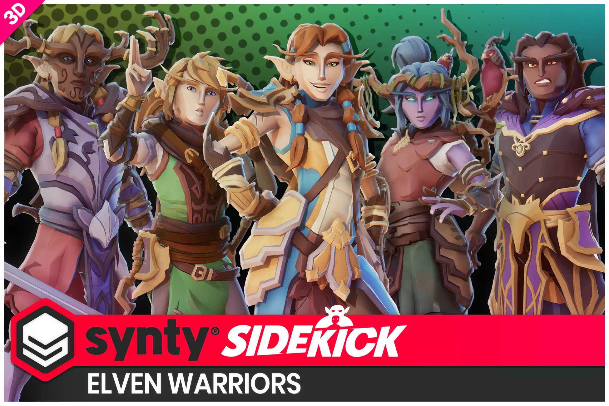 4940d1ca-b3ca-4d62-beb1-0d522afef819 Elven Warriors – Sidekick Modular Characters by Synty - Image 1
