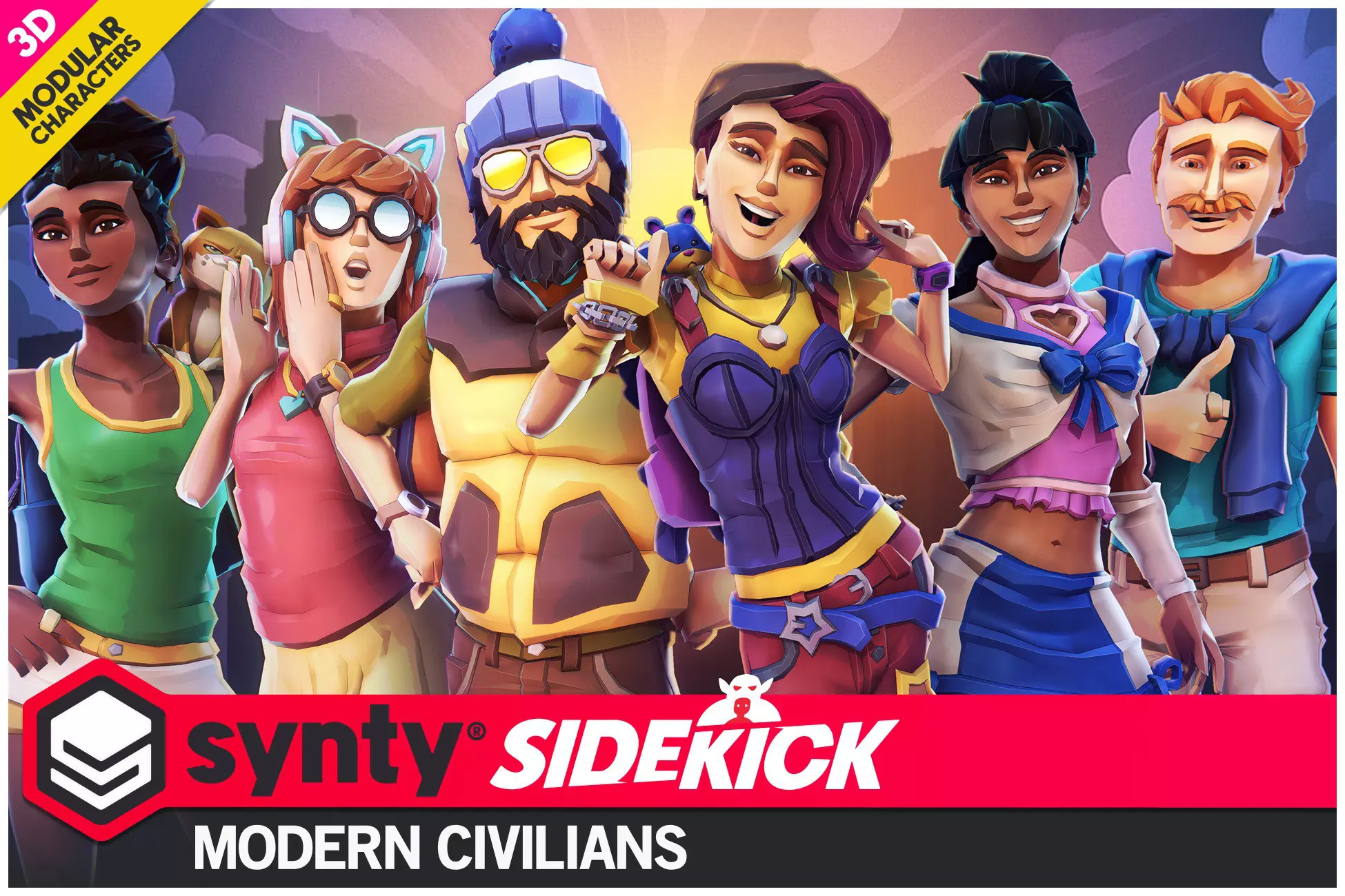 8ba5e9ec-e734-4213-aa7f-6078925f7b2c Modern Civilians – Sidekick Modular Characters by Synty - Image 1