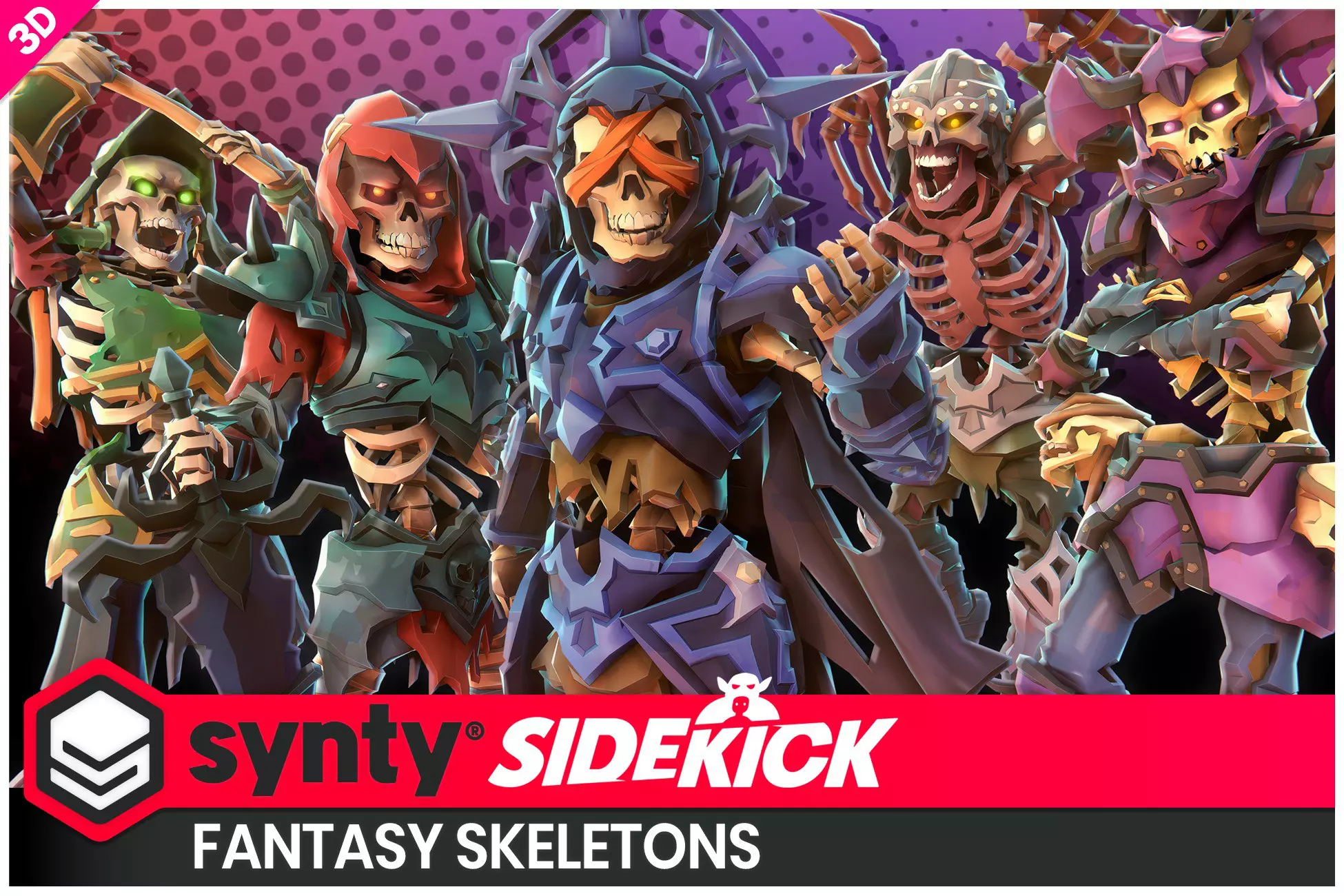 Fantasy Skeletons – Sidekick Modular Characters by Synty Fantasy Skeletons – Sidekick Modular Characters by Synty - Image 1