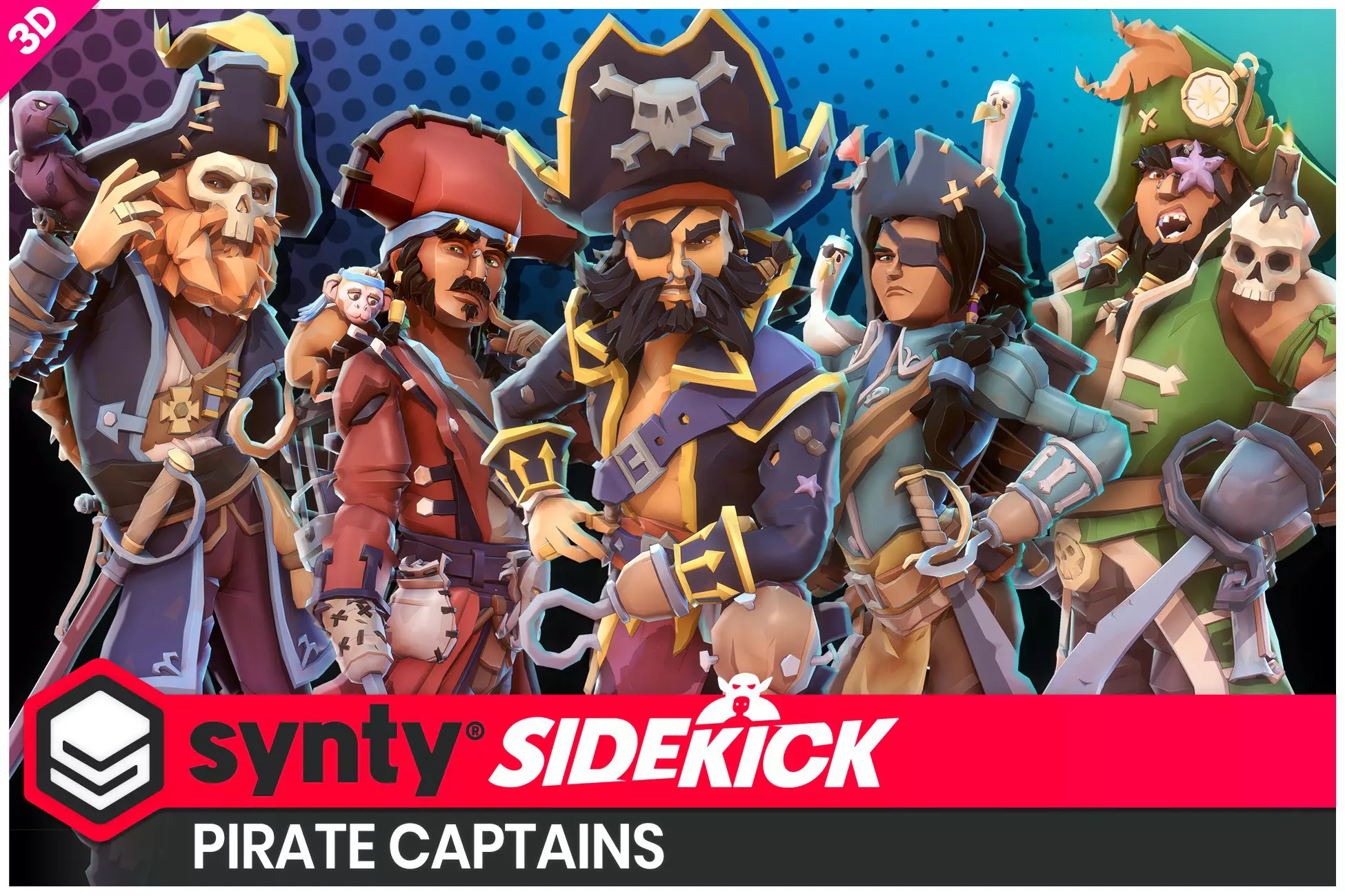 e13a2433-a99f-4b23-bb48-f8eebcf7450b Pirate Captains - Sidekick Modular Characters by Synty - Image 1